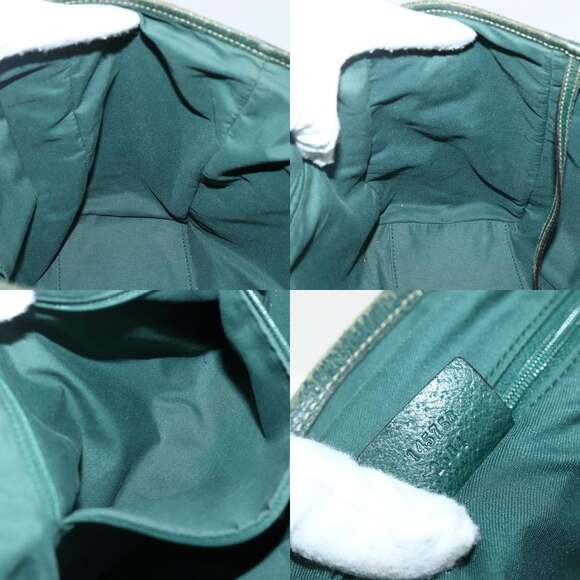 GUCCI GG Canvas Web Sherry Line Tote Bag Beige Green Red - Picture 12 of 13